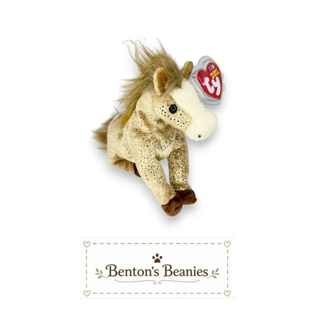 Filly the Horse Ty Beanie Baby | Golden Meadow Friend 🌾 | Mint Heart Tag ⭐